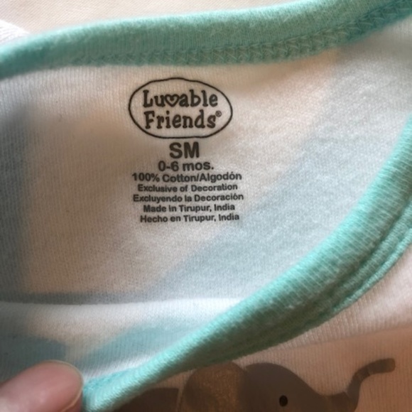 Long Sleeve Elephant Bodysuit Size 0-6 month - Picture 5 of 5